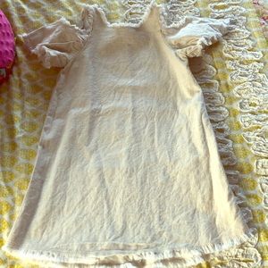 Ivory Denim cold shoulder denim dress